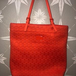 Michael Kors neoprene orange large tote